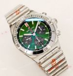 Super Clone Breitling Chronomat GF Factory Watch 42mm Green Dial with Rouleaux Bracelet